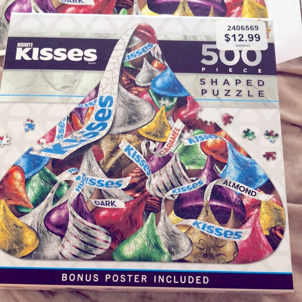 Hershey’s Kisses Shaped 500 Piece Puzzle W/Poster Opened But Never Used